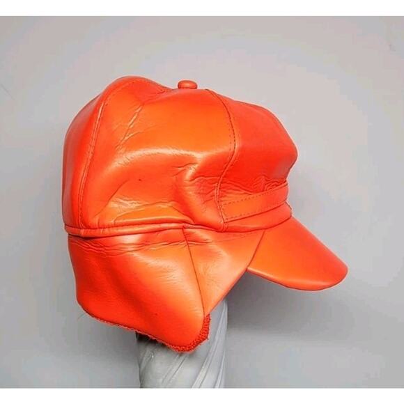 Vintage Ted Williams Hunting Hat Orange Folding Ear Warmers Sz 7 1/8 Sears - Picture 2 of 15